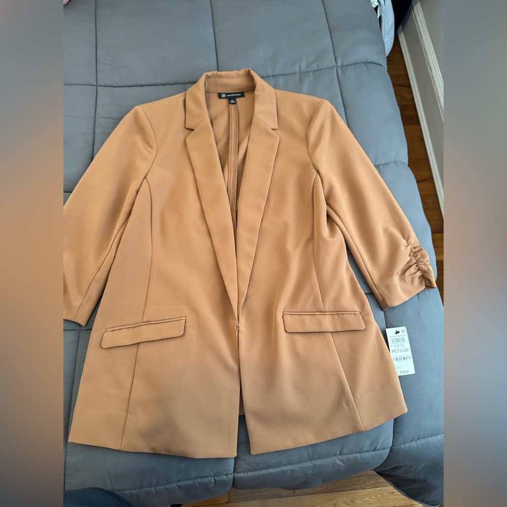 Macy's Tan Blazer with Tailored Lapel and Relaxed Fit